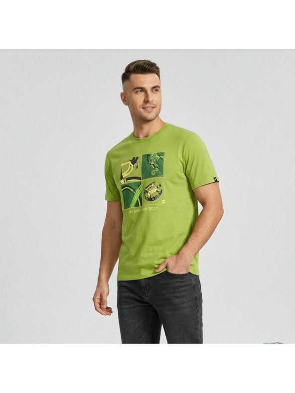 ALPINE PRO Pánske tričko z organickej bavlny ALPINE PRO TERMES 3 peridot varianta pa