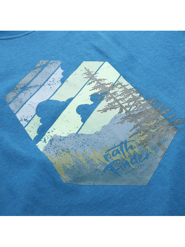 ALPINE PRO Pánske tričko z nemačkavého materiálu ALPINE PRO NOGER moonlit ocean varianta pa