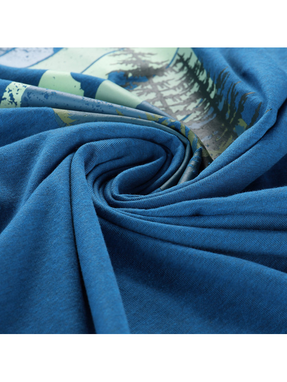 ALPINE PRO Pánske tričko z nemačkavého materiálu ALPINE PRO NOGER moonlit ocean varianta pa