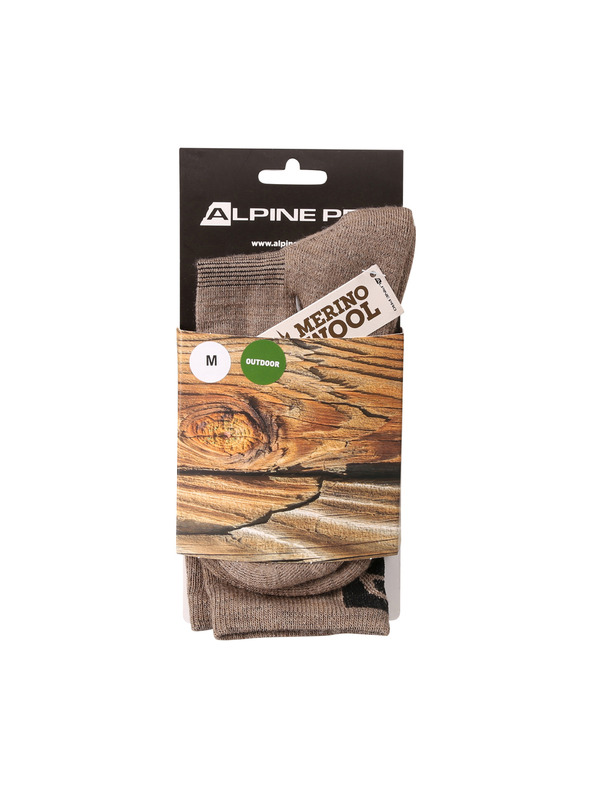ALPINE PRO Antibakteriálne ponožky z merino vlny ALPINE PRO ERATE driftwood