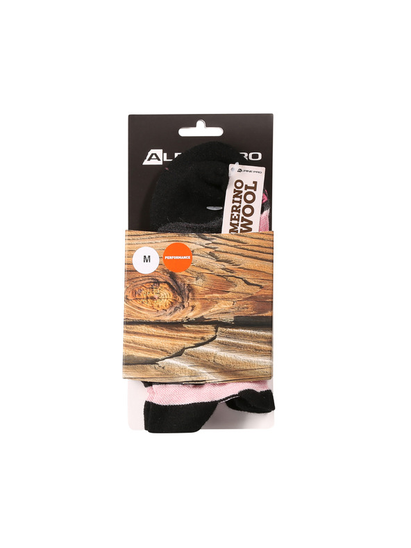 ALPINE PRO Členkové ponožky z merino vlny ALPINE PRO WERDE pale mauve