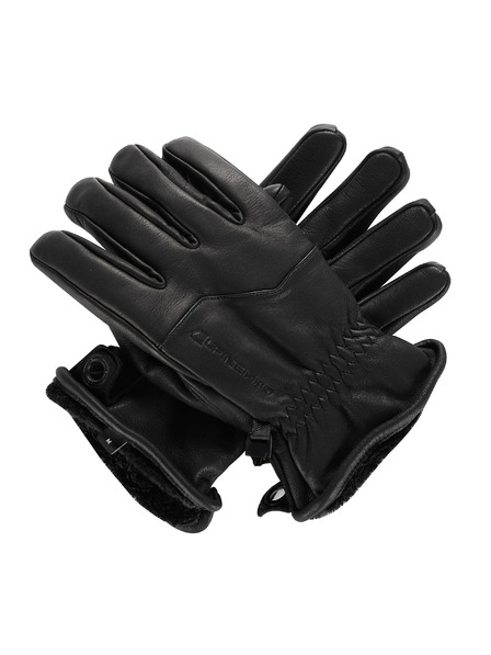 ALPINE PRO Lyžiarske kožené rukavice ALPINE PRO UWEQE čierna