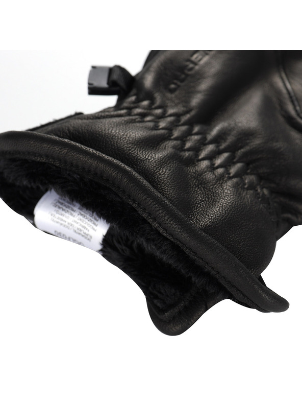 ALPINE PRO Lyžiarske kožené rukavice ALPINE PRO UWEQE čierna