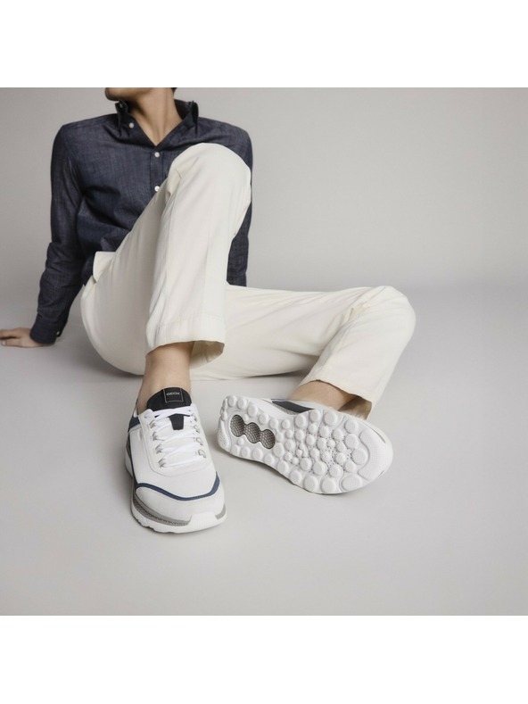 Geox Biele pánske tenisky Geox Spherica Actif X1