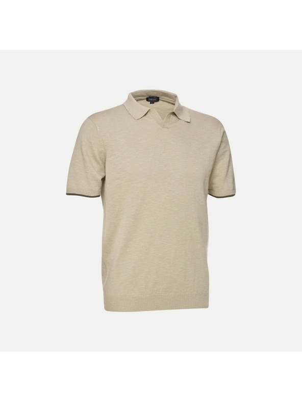 Geox Béžové pánske polo tričko Geox Knit