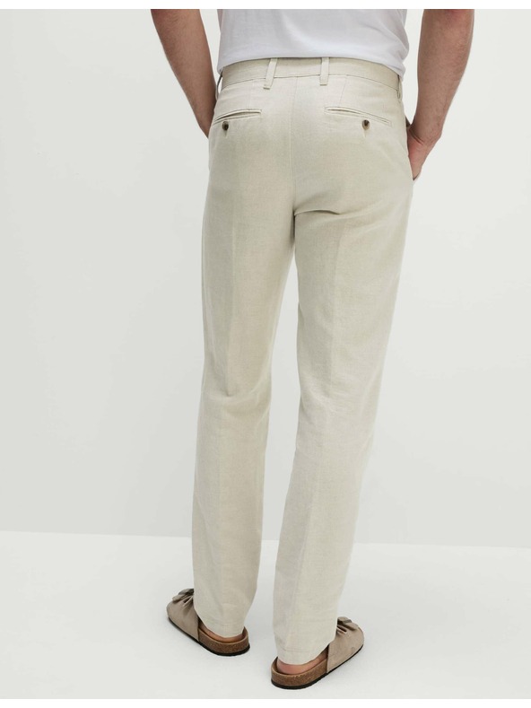 Marks & Spencer Chino nohavice zo zmesi ľanu, normálny strih Marks & Spencer béžová