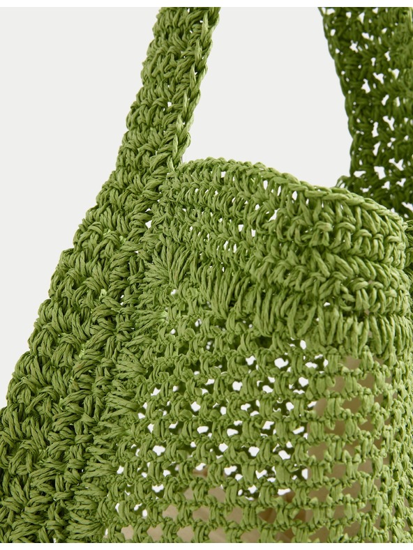 Marks & Spencer Tkaná nákupná taška Marks & Spencer zelená