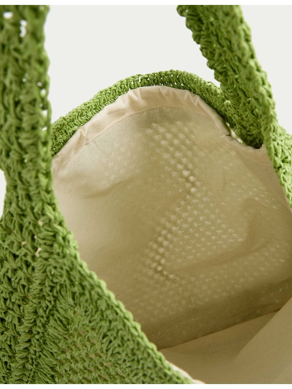 Marks & Spencer Tkaná nákupná taška Marks & Spencer zelená