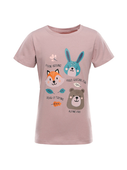 ALPINE PRO Detské bavlnené tričko ALPINE PRO DORGO pale mauve varianta pe