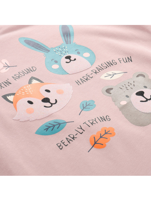 ALPINE PRO Detské bavlnené tričko ALPINE PRO DORGO pale mauve varianta pe