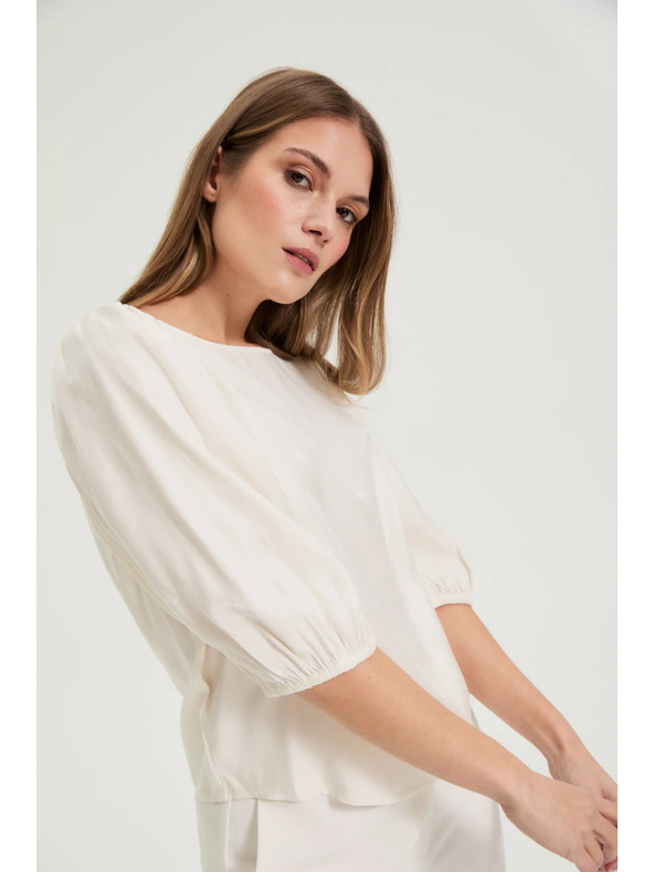 Moodo Košeľa s bouffant rukávmi krémová Moodo