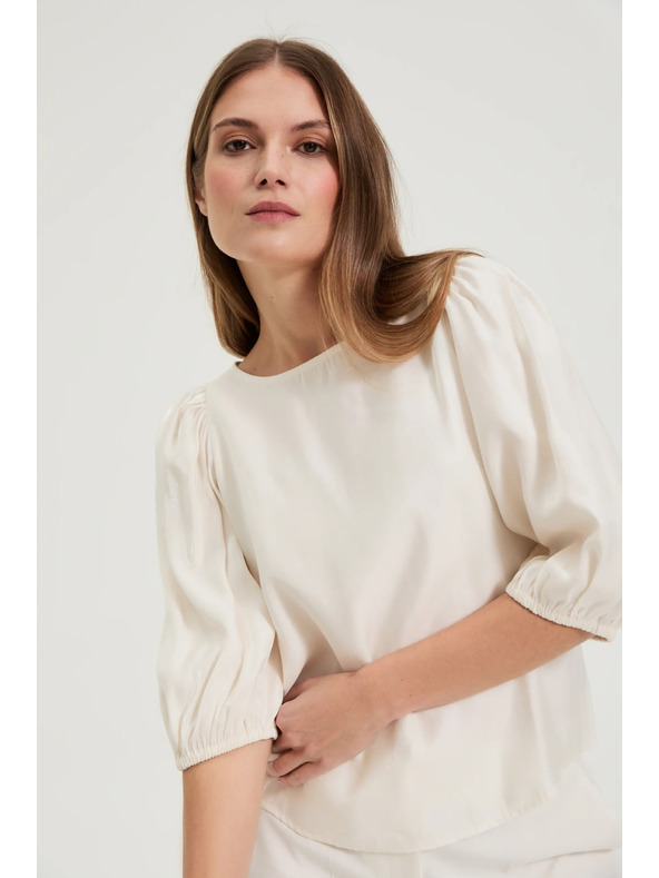 Moodo Košeľa s bouffant rukávmi krémová Moodo