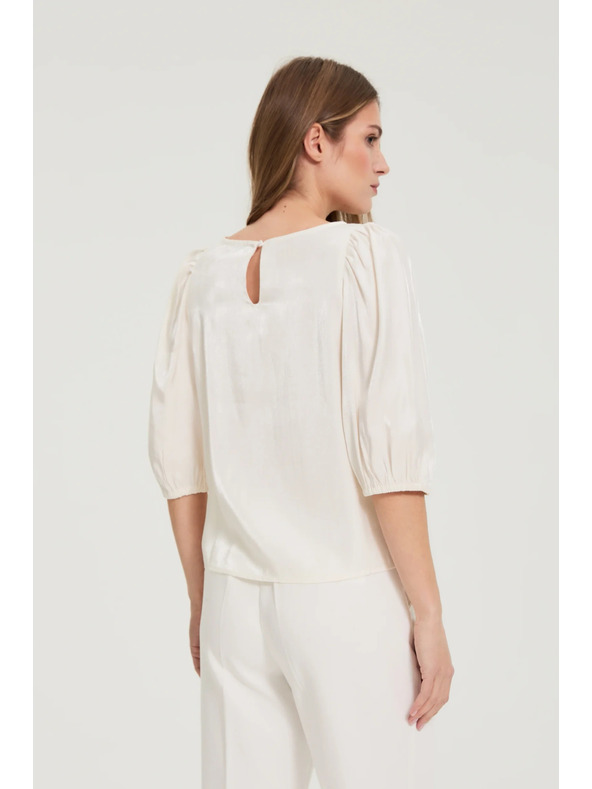 Moodo Košeľa s bouffant rukávmi krémová Moodo