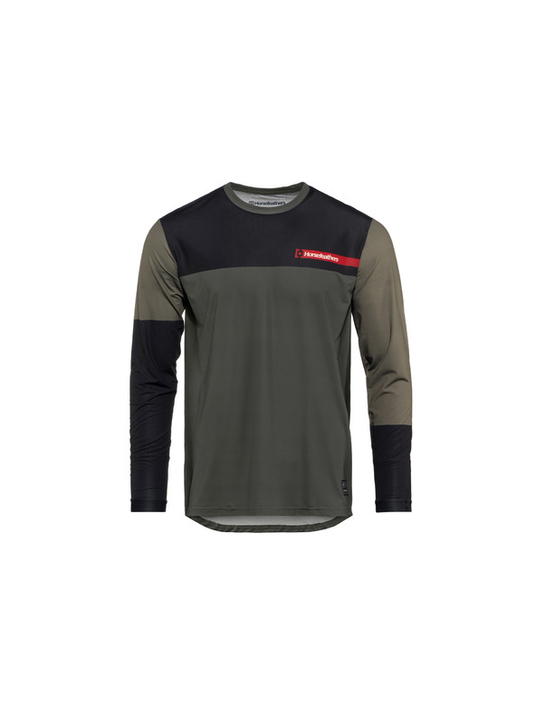 Horsefeathers Cyklističký dres Quantum LS - chimera/walnut