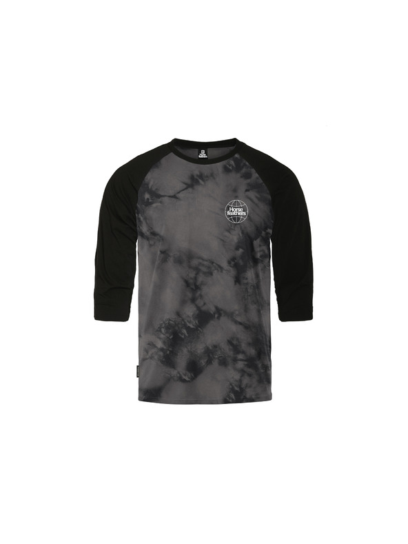 Horsefeathers Tričko Global Raglan - black/tie dye