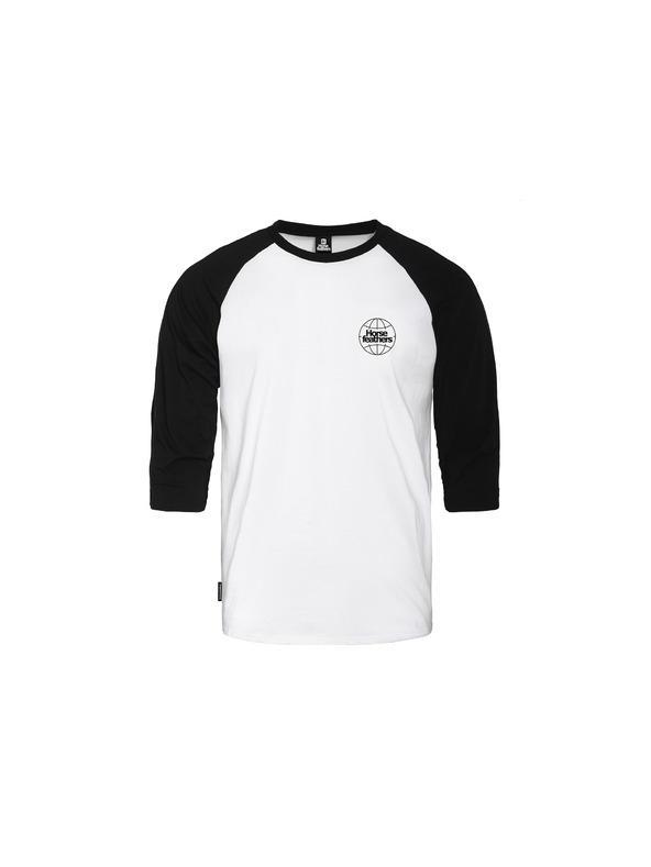 Horsefeathers Tričko Global Raglan - white/black