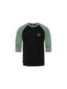 Horsefeathers Tričko Global Raglan - black/iceberg green