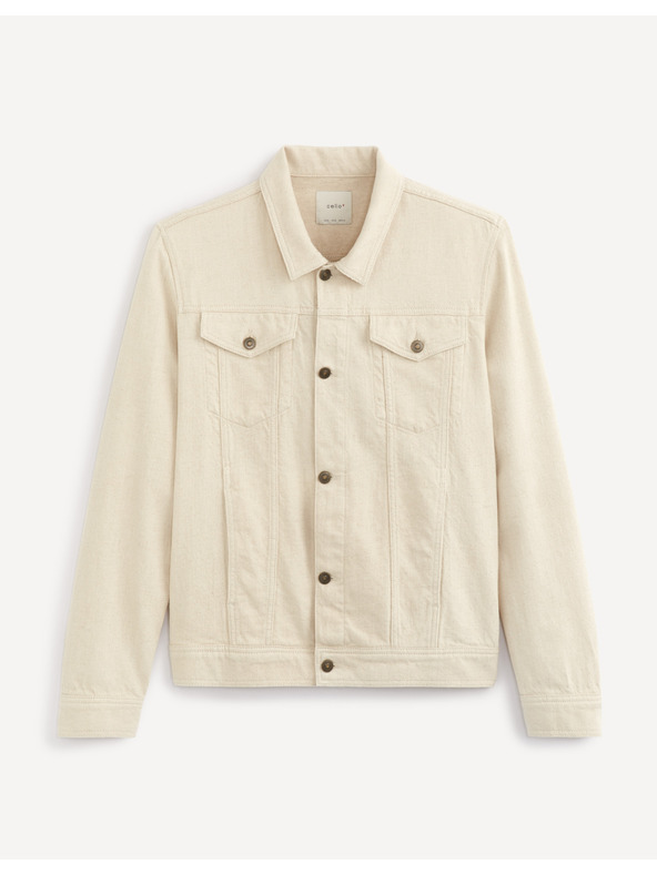 Celio Krémová džínsová bunda Celio Arucha