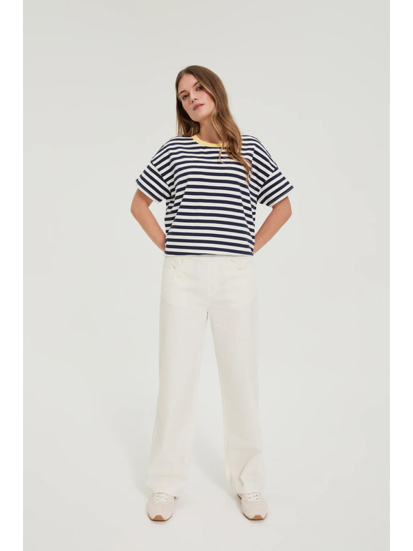 Moodo Džínsy so širokými nohavicami biele Moodo