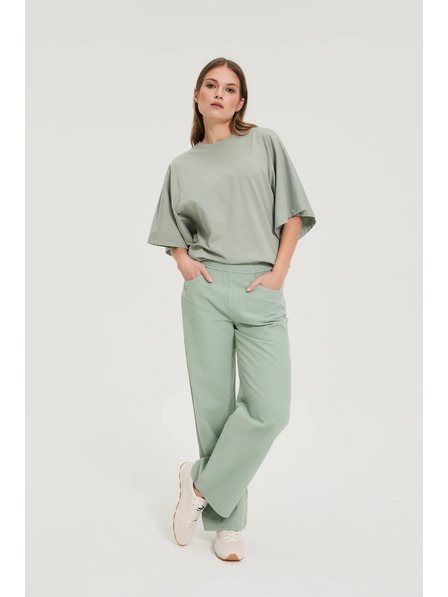 Moodo Džínsy so širokými nohavicami khaki Moodo