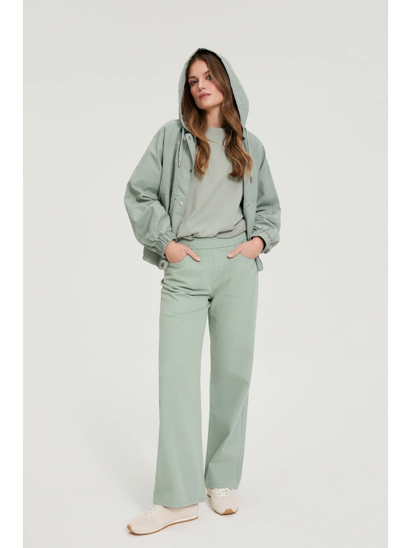 Moodo Džínsy so širokými nohavicami khaki Moodo