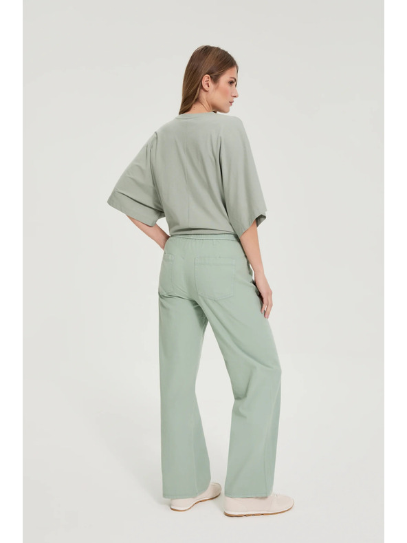 Moodo Džínsy so širokými nohavicami khaki Moodo