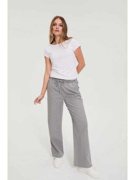 Moodo Džínsy so širokými nohavicami sivé Moodo