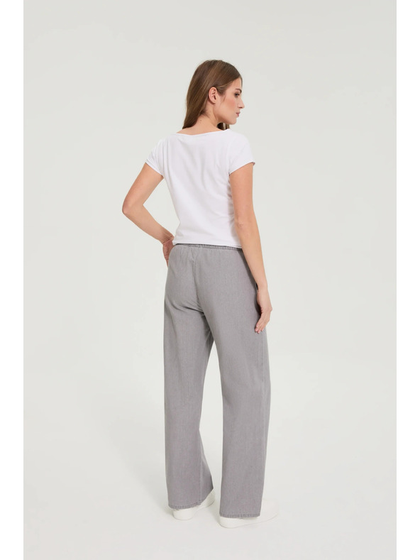 Moodo Džínsy so širokými nohavicami sivé Moodo