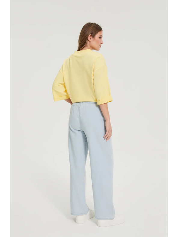 Moodo Džínsy so širokými nohavicami modré Moodo