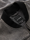 Ombre Clothing Pánska džínsová bunda bomber s efektom stone wash - sivá V1 OM-JADJ-0163 Ombre Clothing