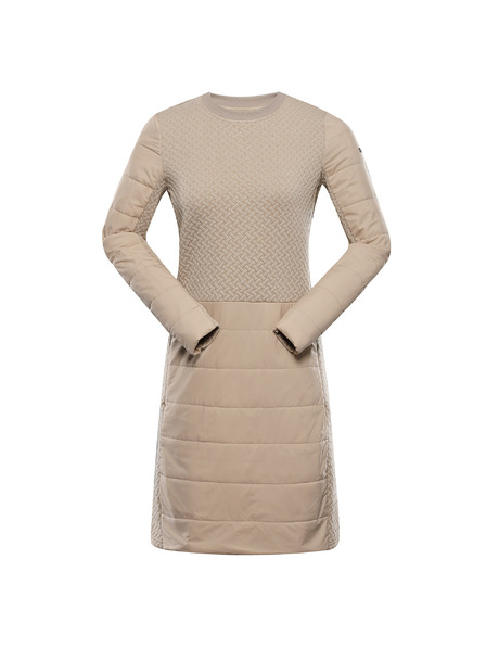 ALPINE PRO Dámske šaty s hrejivou výplňou hi-therm ALPINE PRO OLWA white pepper