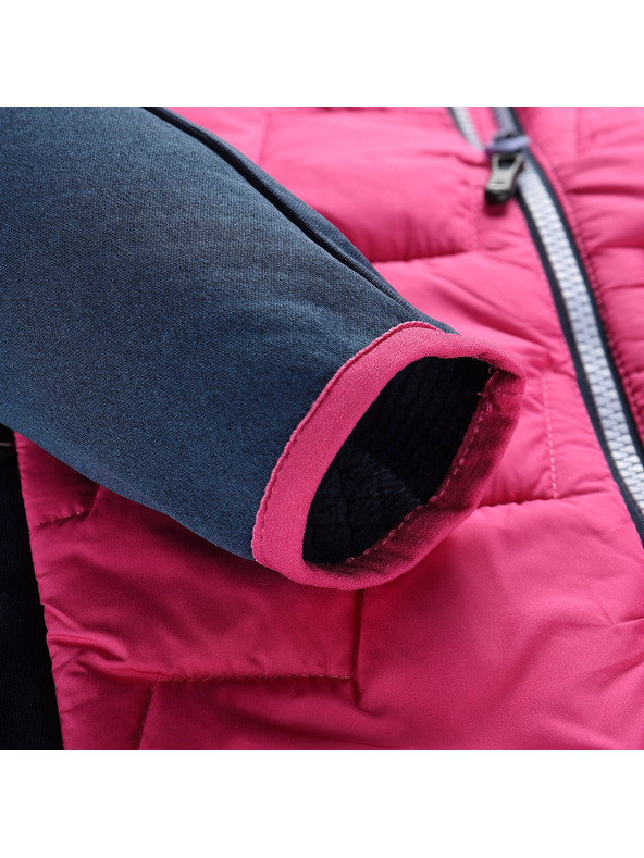 ALPINE PRO Detská mikina s merino výplňou ALPINE PRO JORWO 2 fuchsia fedora
