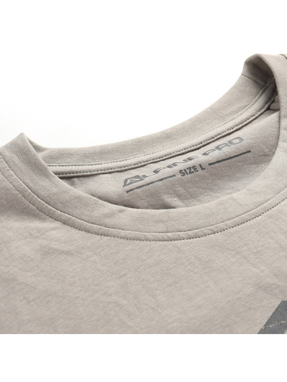 ALPINE PRO Pánske tričko z nemačkavého materiálu ALPINE PRO NOGER dove varianta pa