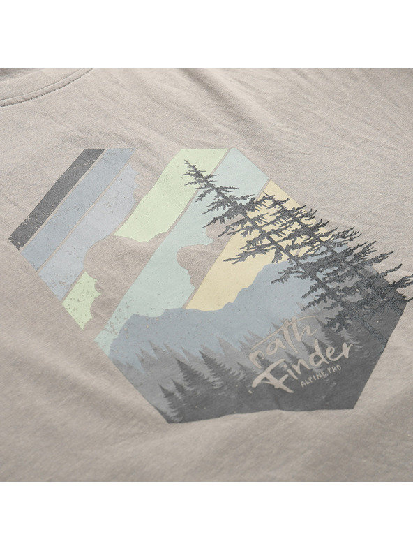 ALPINE PRO Pánske tričko z nemačkavého materiálu ALPINE PRO NOGER dove varianta pa