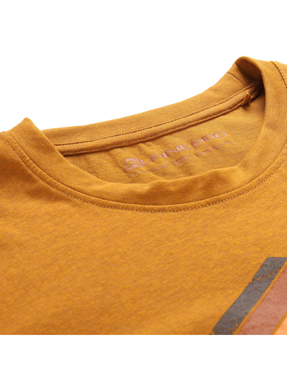 ALPINE PRO Pánske tričko z nemačkavého materiálu ALPINE PRO NOGER golden oak varianta pa