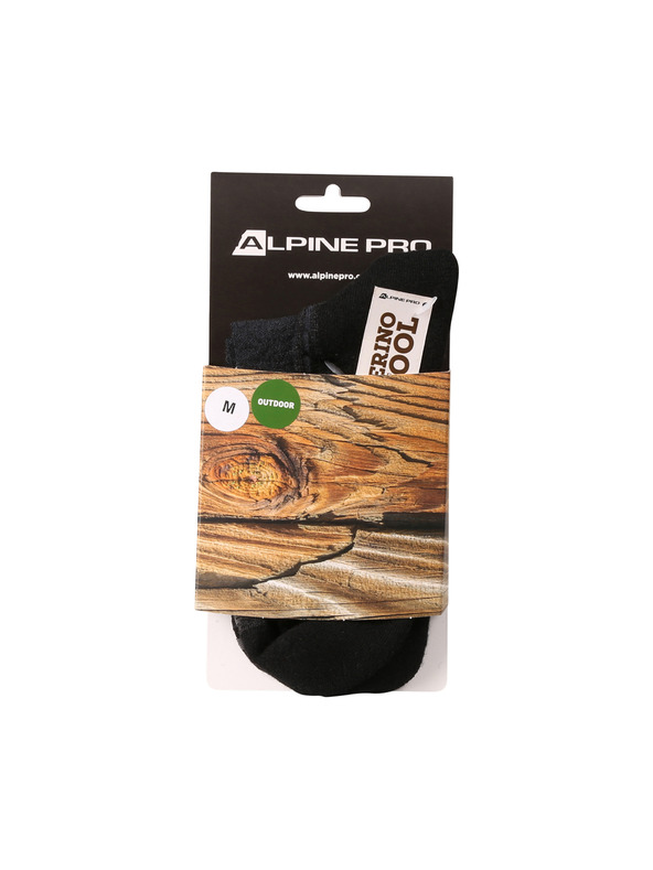 ALPINE PRO Antibakteriálne ponožky z merino vlny ALPINE PRO DERERE black