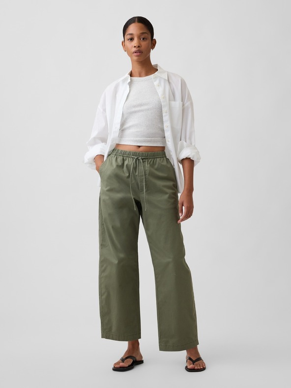 GAP Nohavice khaki High Rise Easy Barrel GAP