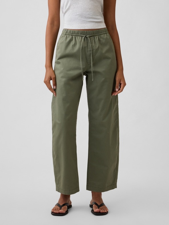 GAP Nohavice khaki High Rise Easy Barrel GAP