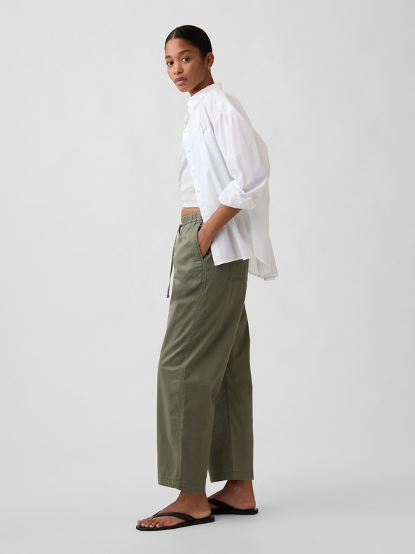 GAP Nohavice khaki High Rise Easy Barrel GAP