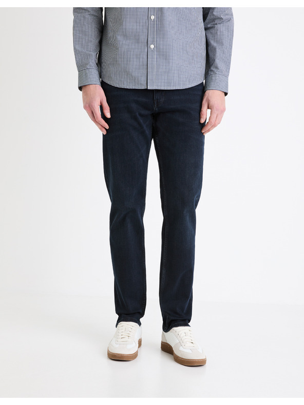 Celio Tmavosivé pánske džínsy rovného strihu Celio C15