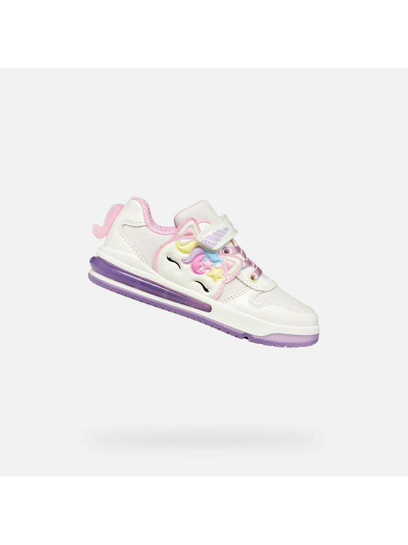 Geox Biele dievčenské tenisky Geox Sketlite