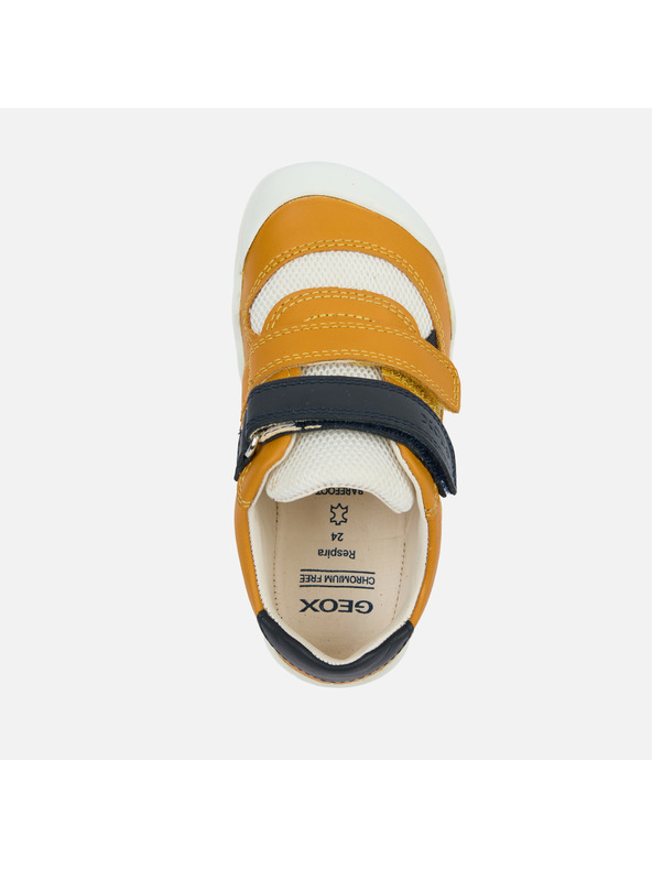 Geox Žlté chlapčenské barefoot tenisky na prvé krôčky Geox Steppieup