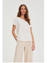 Moodo Blúzka s dekoratívnou aplikáciou biela Moodo