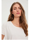 Moodo Blúzka s dekoratívnou aplikáciou biela Moodo