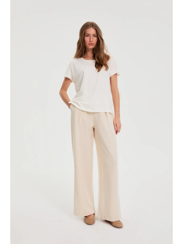 Moodo Blúzka s dekoratívnou aplikáciou biela Moodo