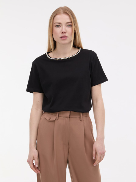 Orsay Čierne dámske tričko s aplikáciou ORSAY