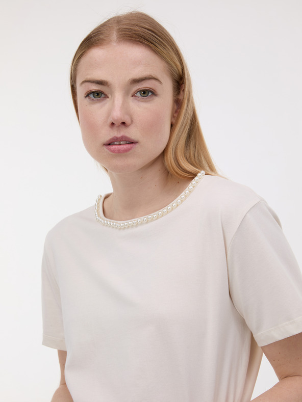 Orsay Krémové dámske tričko s aplikáciou ORSAY