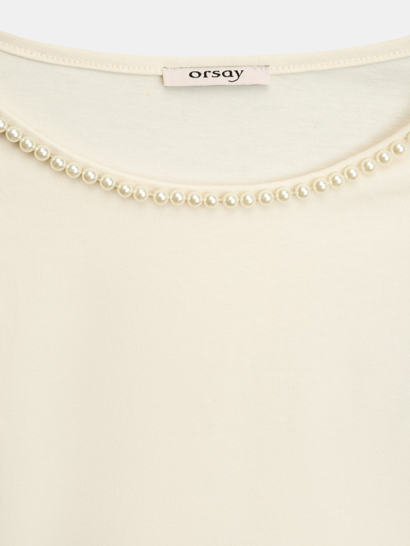 Orsay Krémové dámske tričko s aplikáciou ORSAY