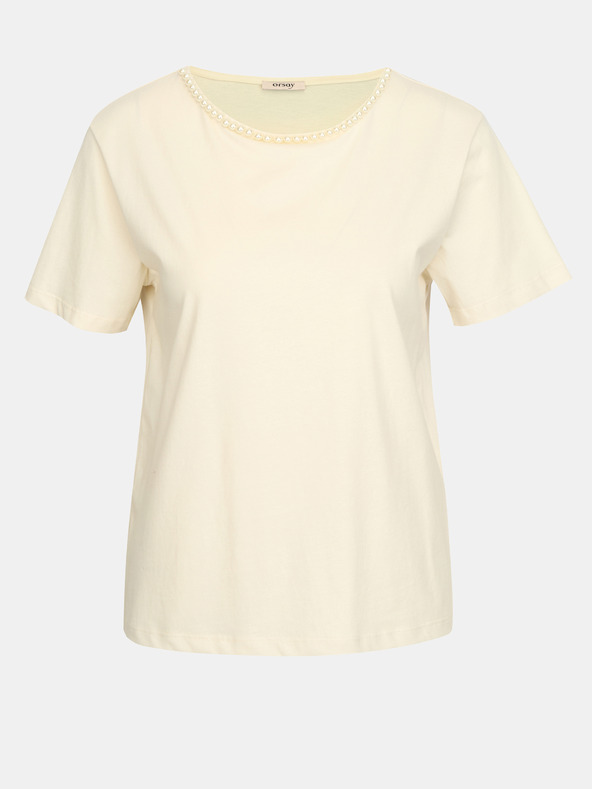 Orsay Krémové dámske tričko s aplikáciou ORSAY