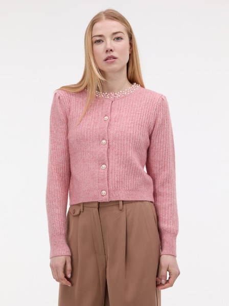 Orsay Svetloružový dámsky kardigán s aplikáciou ORSAY